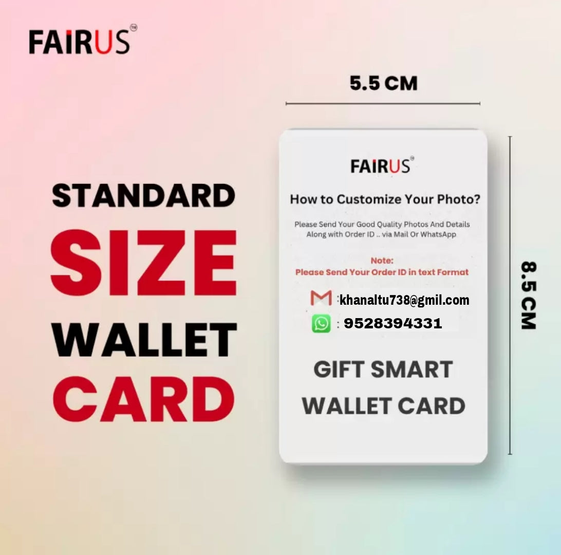 Photo Wallet Card Gift with Envelope Greeting Card (Pack of 2 side) after purchase send me photo whtsp 9528394331