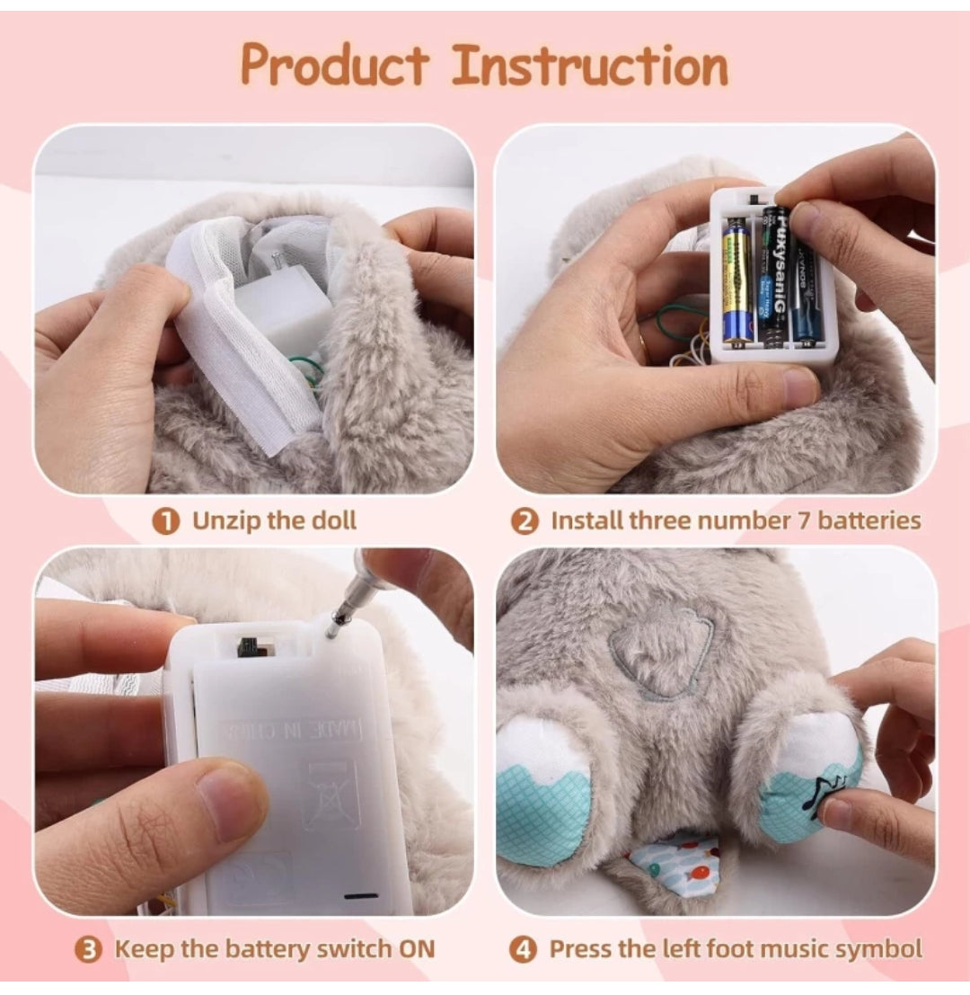 Baby Sound Machine Breathing Otter Portable Plush Baby Toy