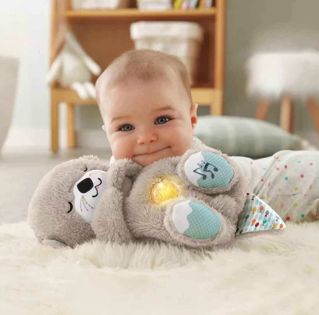 Baby Sound Machine Breathing Otter Portable Plush Baby Toy