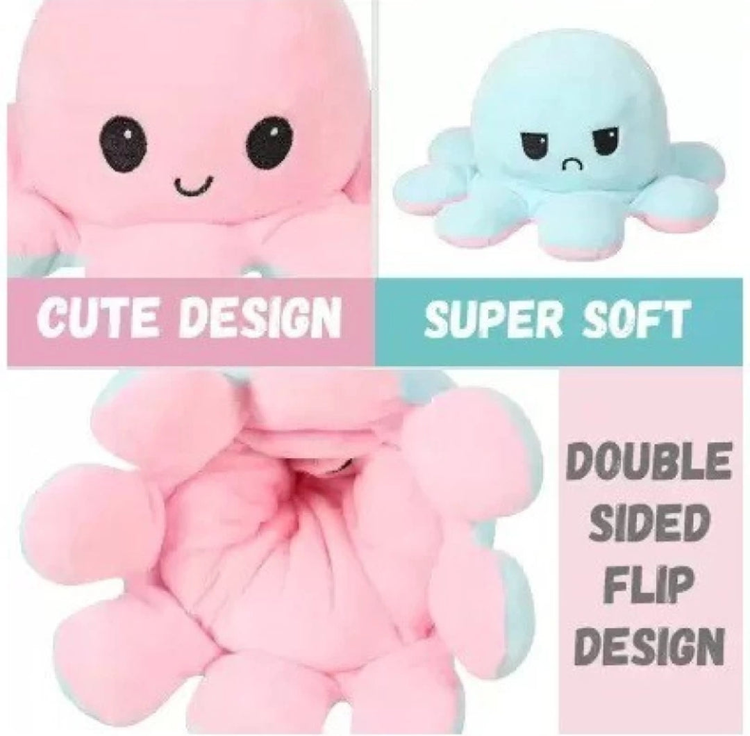 Premium Quality Reversible Octopus Dual Colour Mini Plush Stuffed Animal Toy 20 cm (Multicolor)