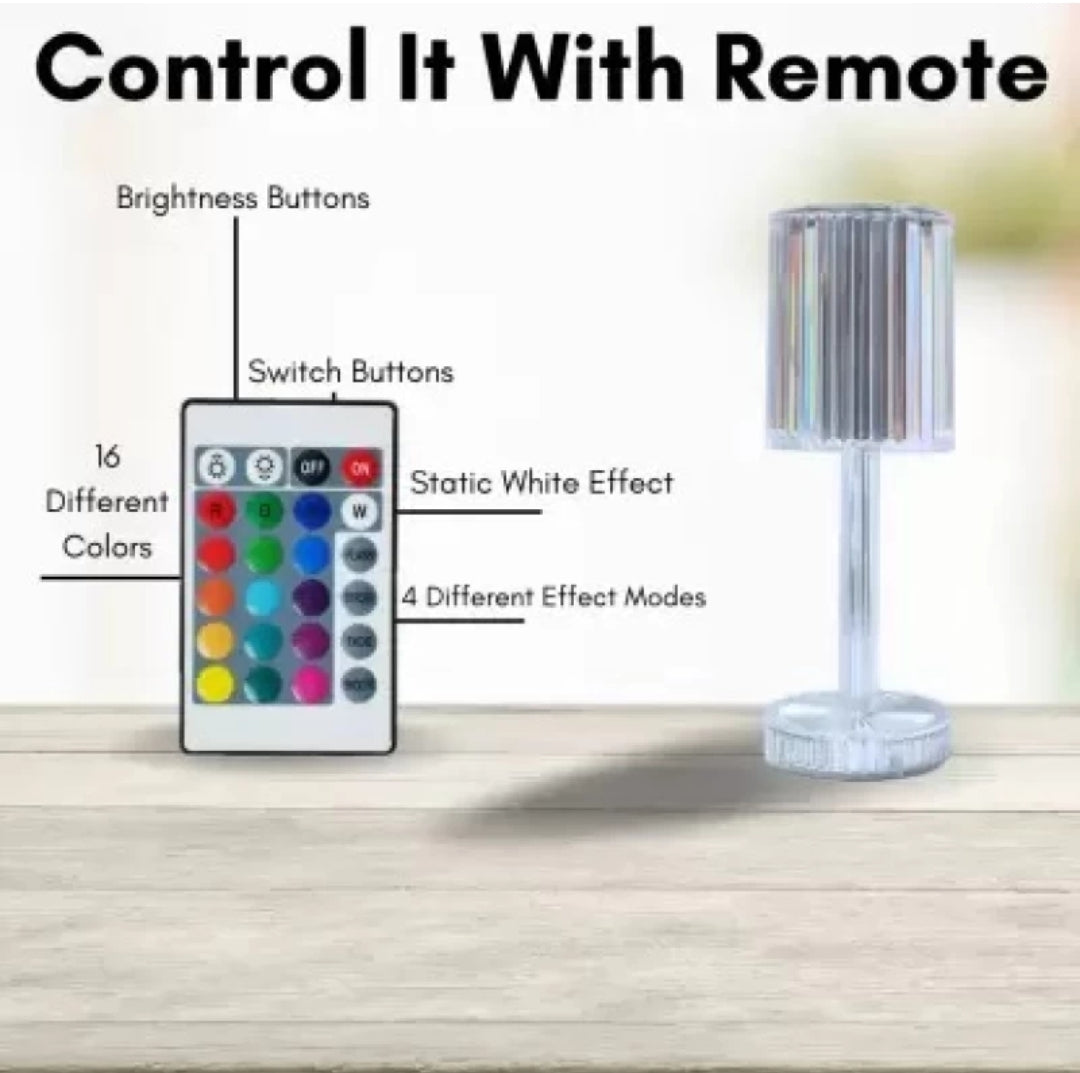 New LED Diamond Table Lamp 16 Color Changing Light With Remote 632 Table Lamp (Multicolor)