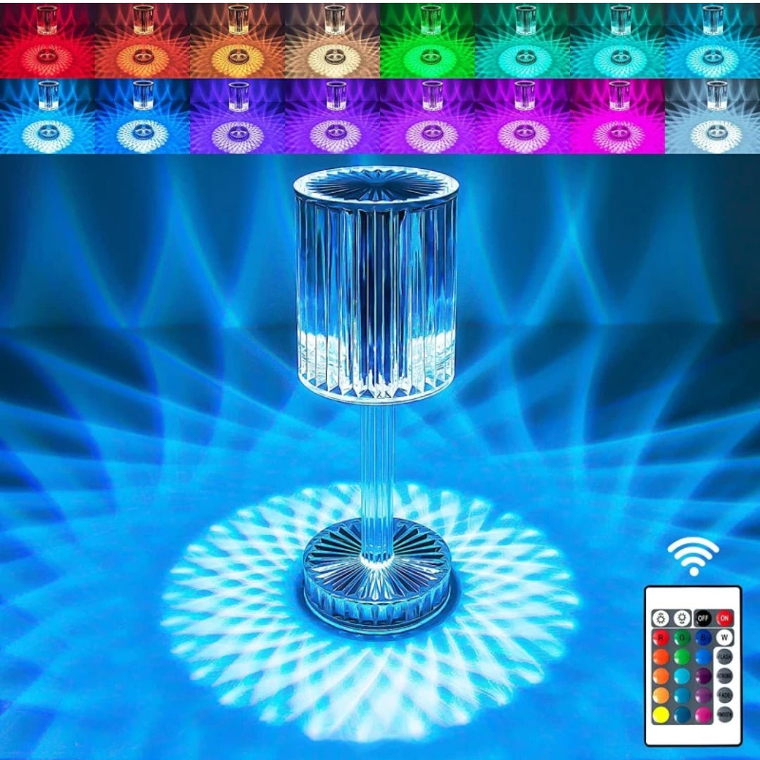 New LED Diamond Table Lamp 16 Color Changing Light With Remote 632 Table Lamp (Multicolor)