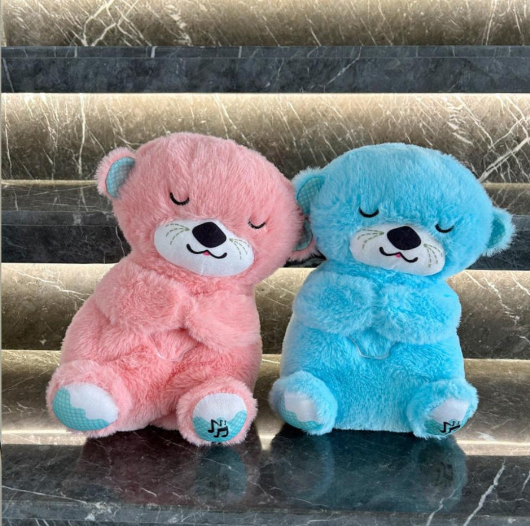 Baby Sound Machine Breathing Otter Portable Plush Baby Toy
