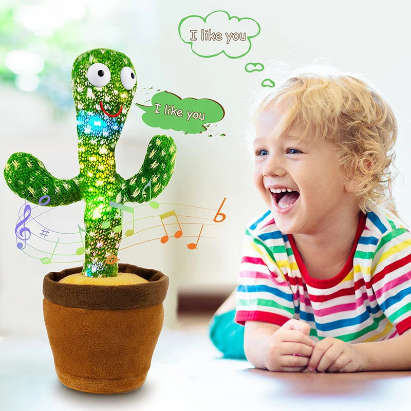 "Cute and Funny Dancing Cactus Soft Creative Kids Educational Musical Kids Toy (Green)