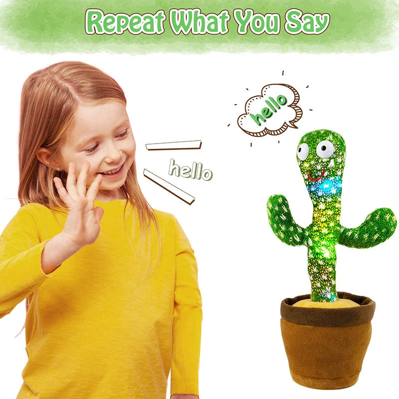"Cute and Funny Dancing Cactus Soft Creative Kids Educational Musical Kids Toy (Green)
