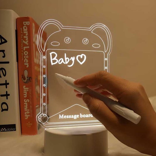 3d Acrylic LED Message Board, LED Message Board With Pen Table Lamp