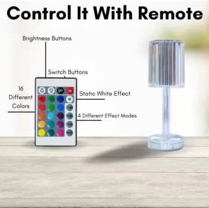 New LED Diamond Table Lamp 16 Color Changing Light With Remote 632 Table Lamp (Multicolor)