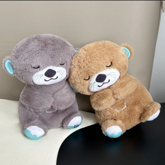 Baby Sound Machine Breathing Otter Portable Plush Baby Toy