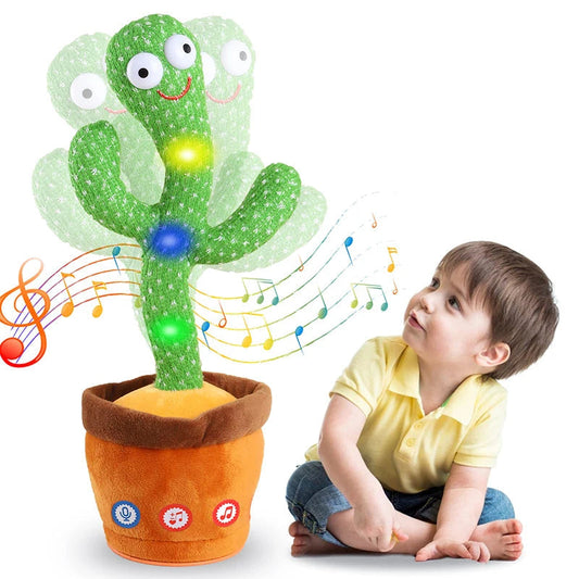 "Cute and Funny Dancing Cactus Soft Creative Kids Educational Musical Kids Toy (Green)